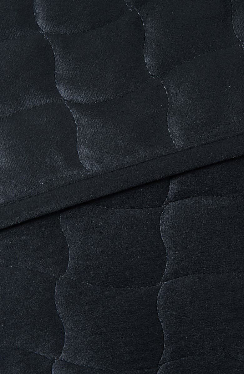 Woven & Weft Velvet Box Stitch Quilt Set, Alternate, color, Black