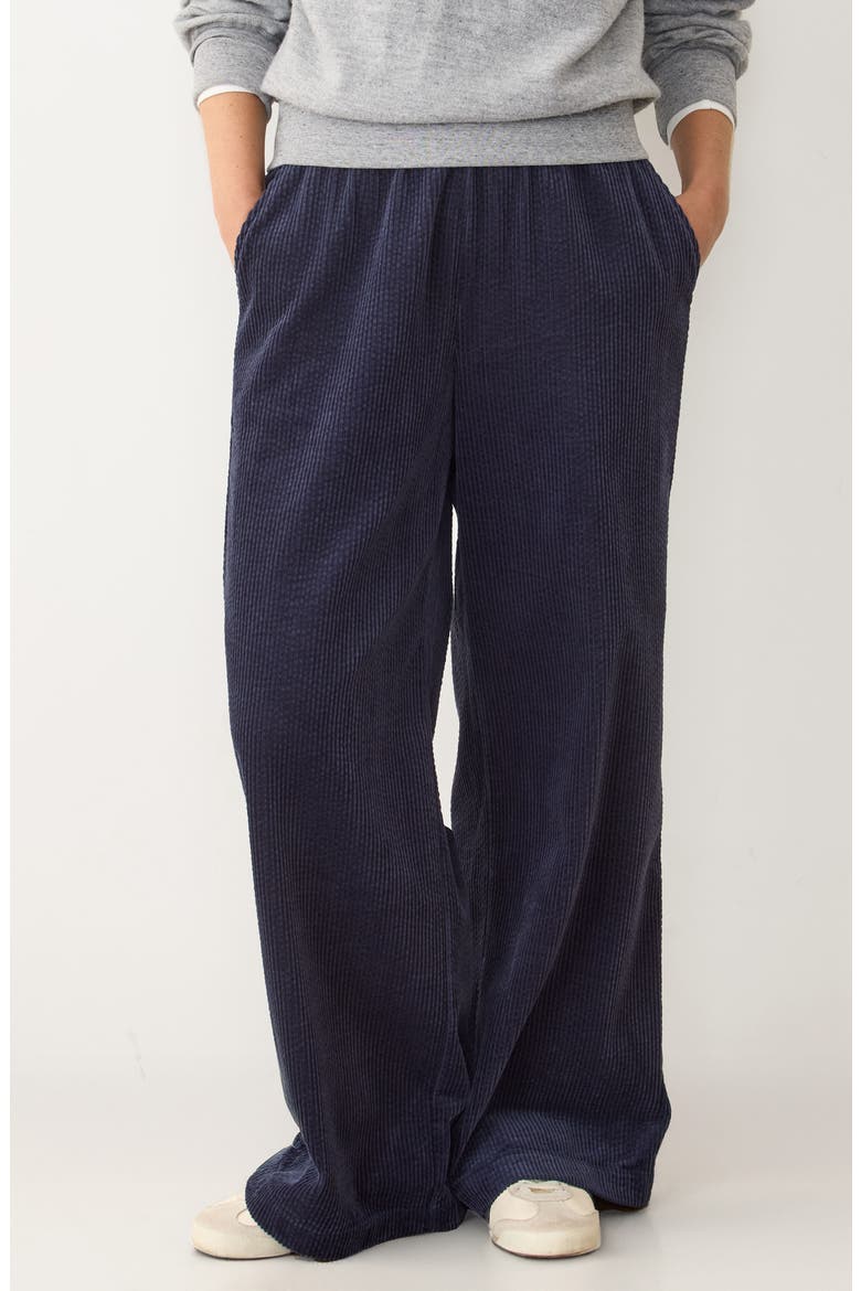 Allison Pull-On Wide Leg Corduroy Pants, Main, color, NAVY