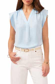 Ruffle Sleeve Satin Top