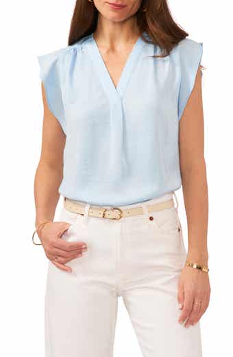 Ruffle Sleeve Satin Top