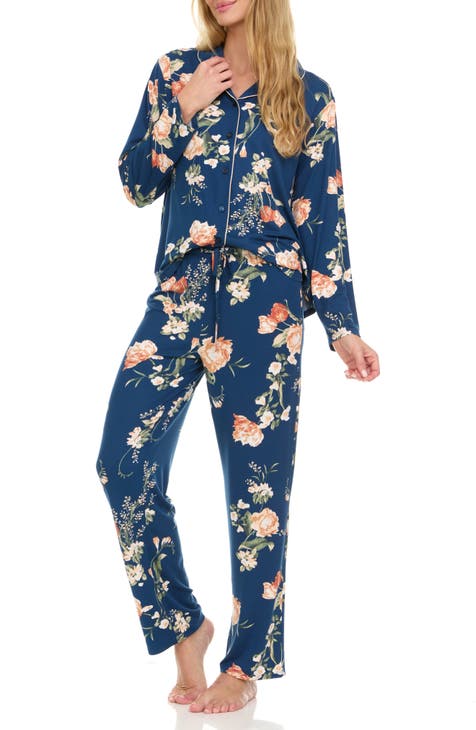 Lindsey Collared Knit Pajamas