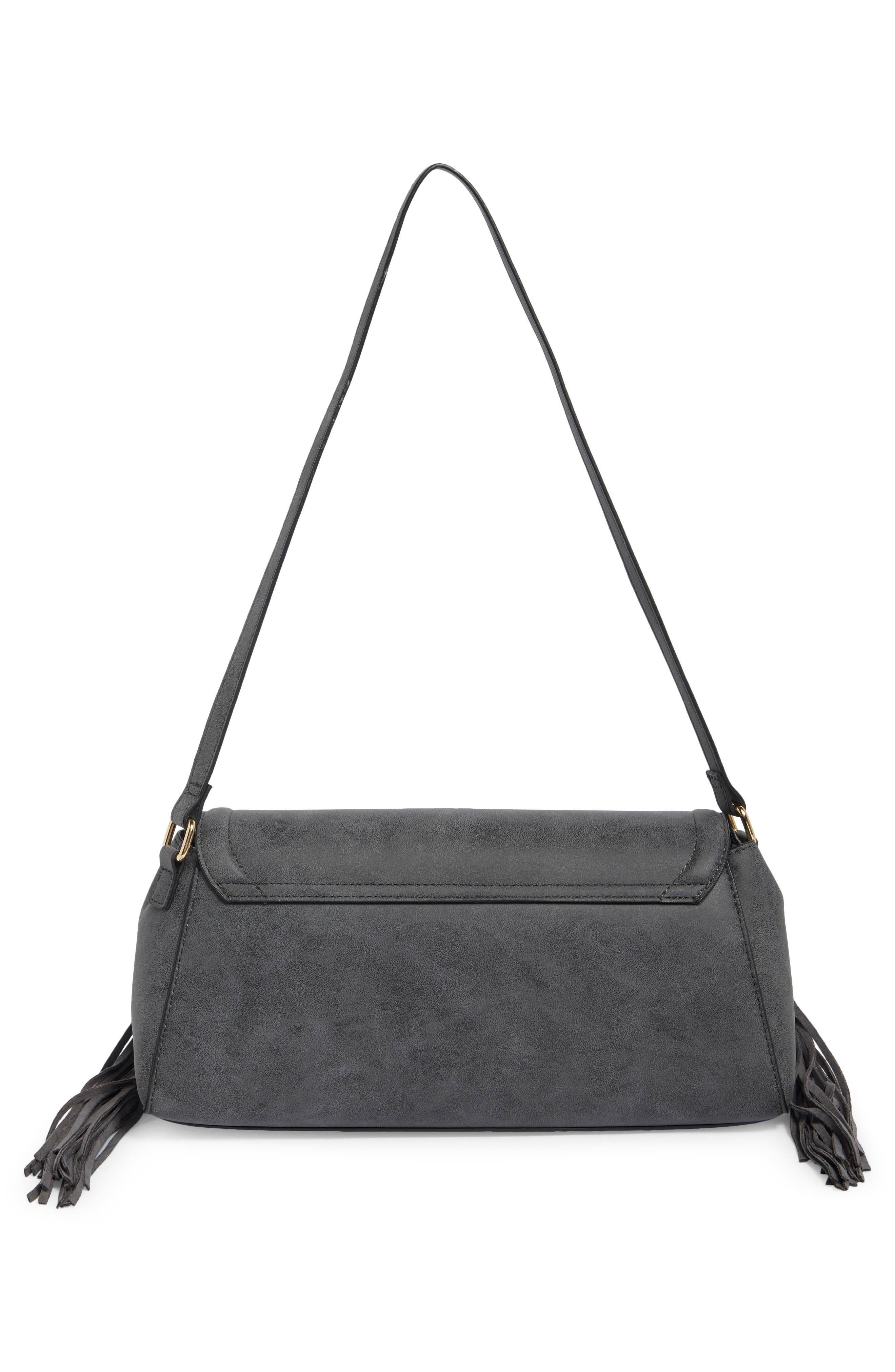 Barlowe Faux Leather Shoulder Bag, Alternate, color, BLACK