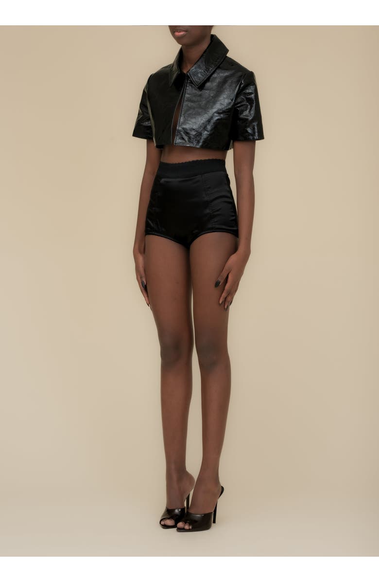 Contessa Mills Seraphim Satin Stretch-Fit Knickers, Alternate, color, Black