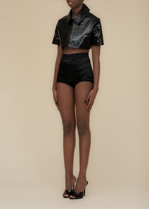 Contessa Mills Seraphim Satin Stretch-fit Knickers In Black