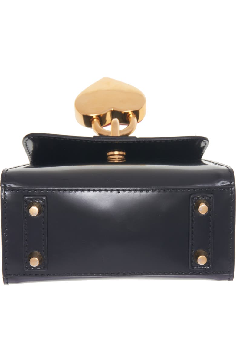 Moschino Heart Padlock Leather Top Handle Bag, Alternate, color,