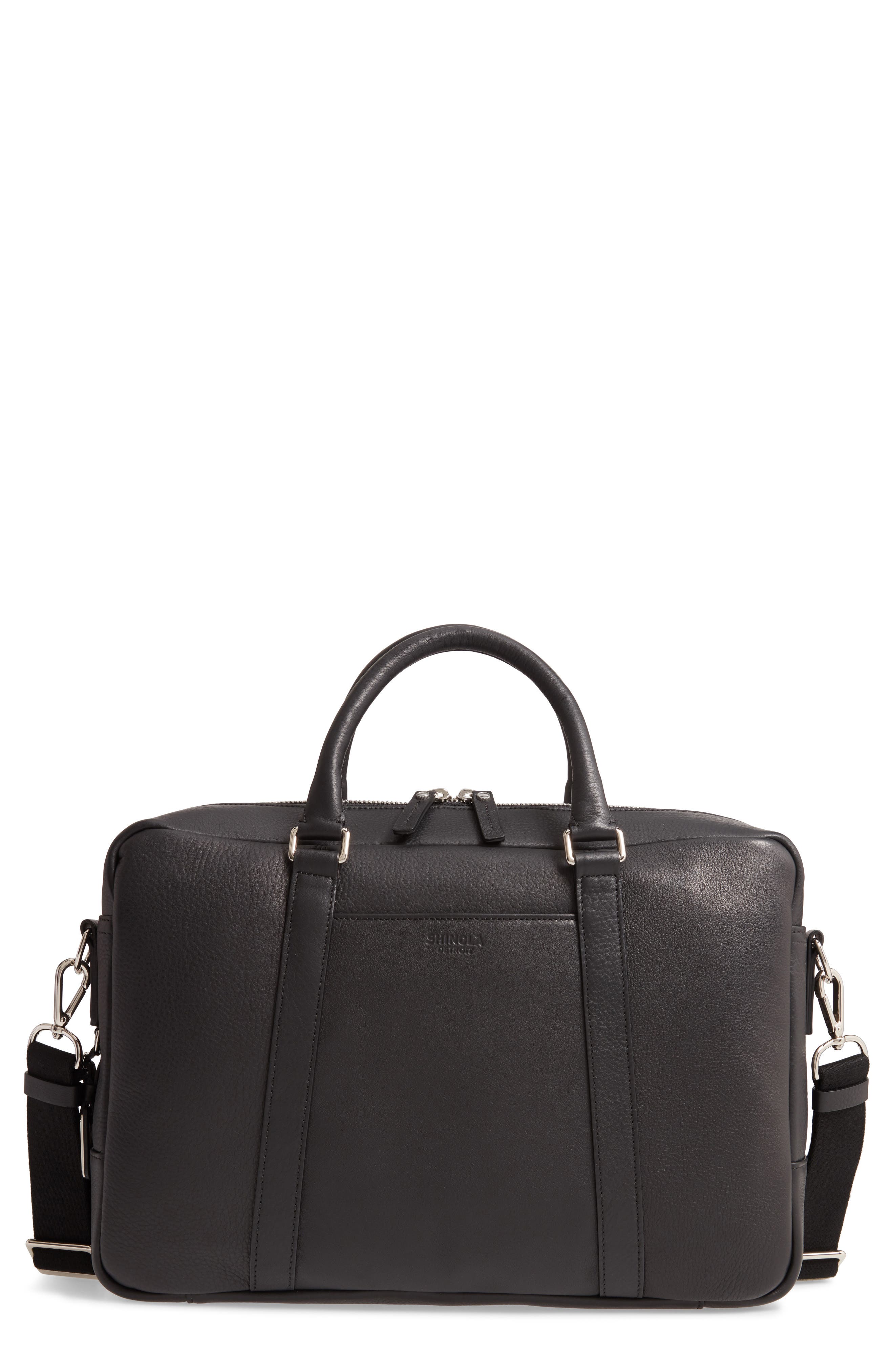 Shinola Signature Leather Slim Briefcase, Alternate, color, 