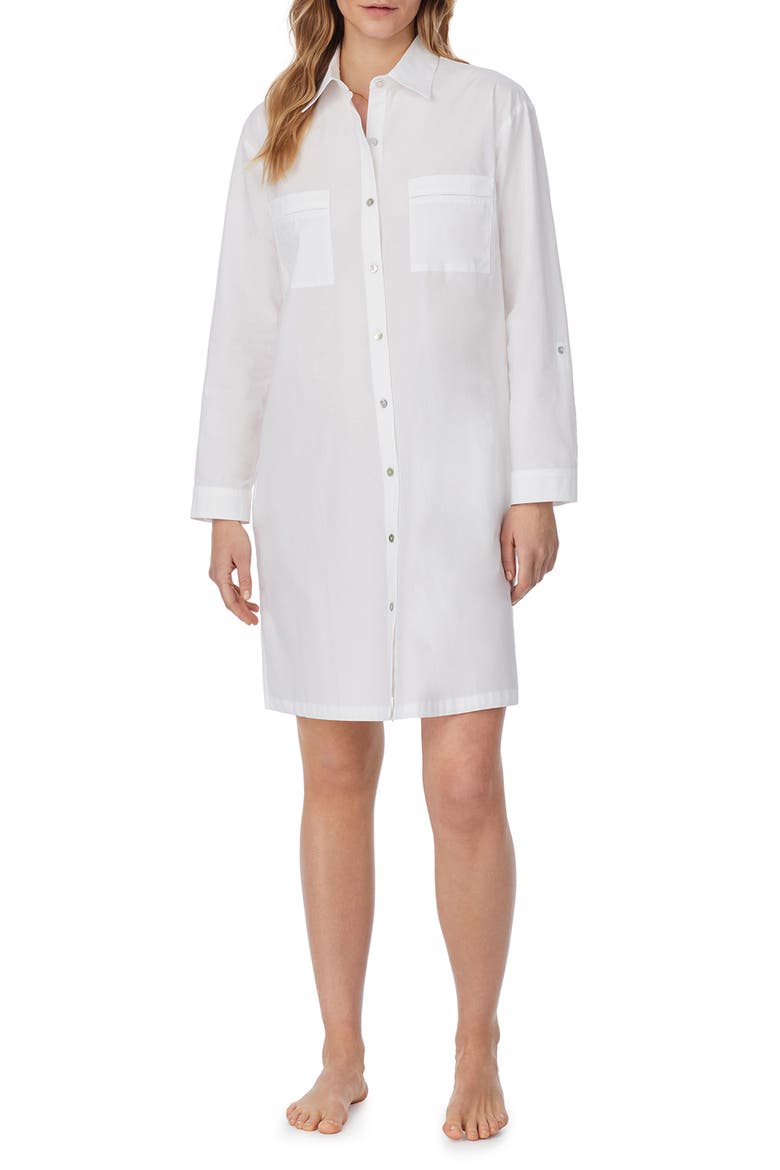Cotton Lawn Sleep Shirt, Main, color, WHITE