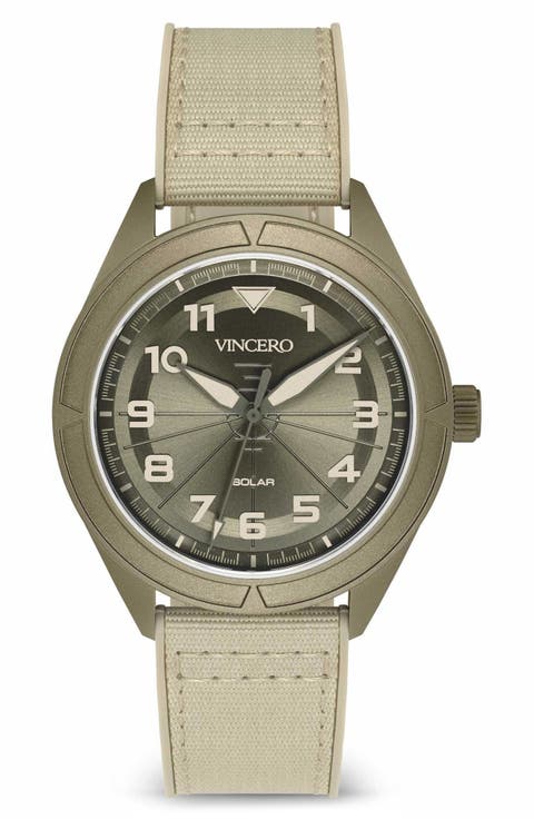 The Stratos Titanium Solar Webbing Strap Watch, 41mm