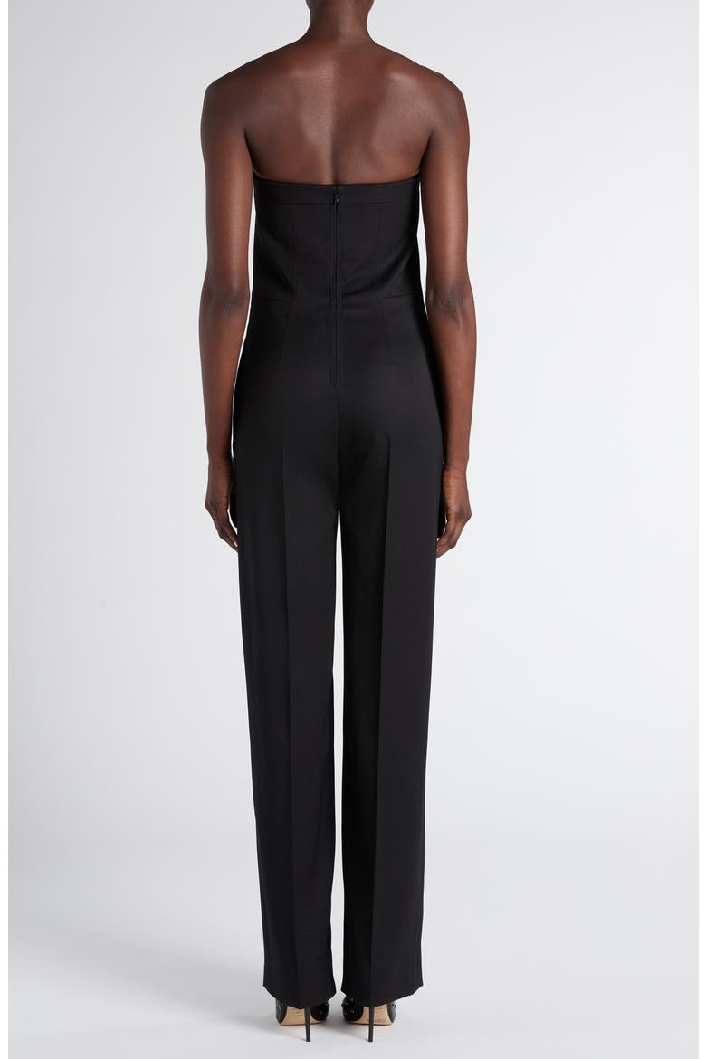Strapless Wool Corset Jumpsuit, Alternate, color, BLACK