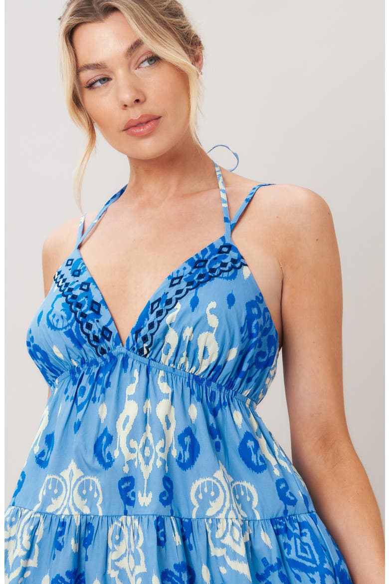 Print Cotton Minidress, Alternate, color, SKY BLUE