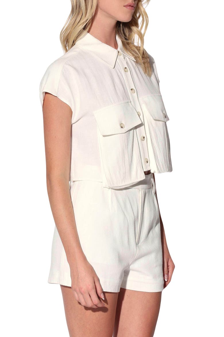 Bryce Crop Denim Top, Alternate, color, IVORY