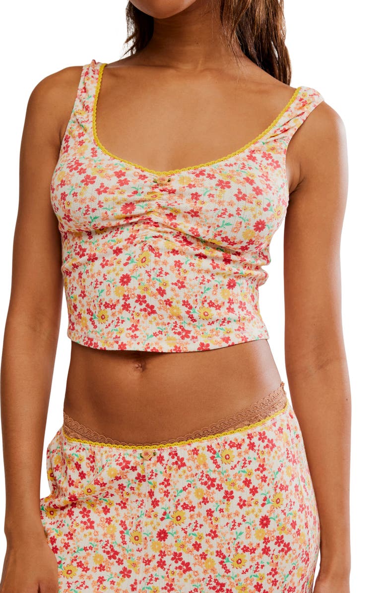 Free People Fresh in Love Pointelle Pajamas, Alternate, color, Butter Combo