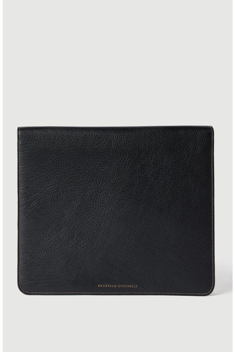Grained calfskin document holder, Main, color, Black