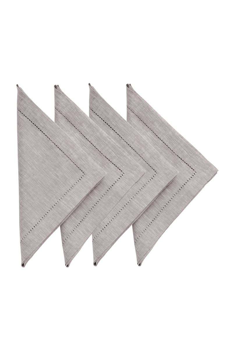 Solino Home Linen Dinner Napkins - Milan, 20" x 20", Main, color, Oyster Grey
