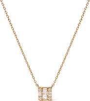 Haus of Brilliance 10K Yellow Gold 1/10 Cttw Mosaic Composite Square Inch Pendant Necklace