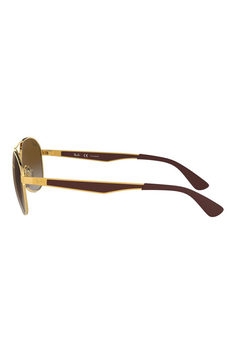 Unisex 58mm Gradient Aviator Sunglasses, Alternate, color, GOLD