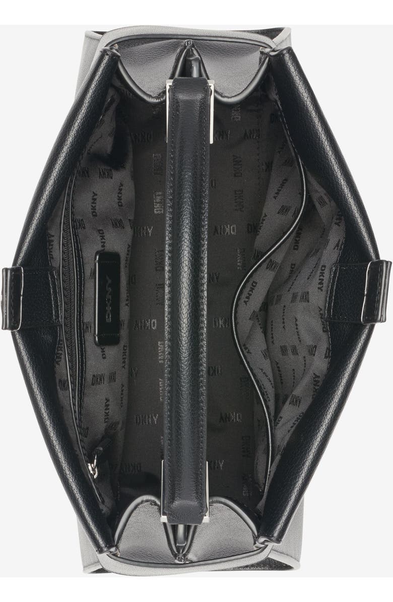 DKNY Bleeker Large Satchel, Alternate, color, Black/Silver
