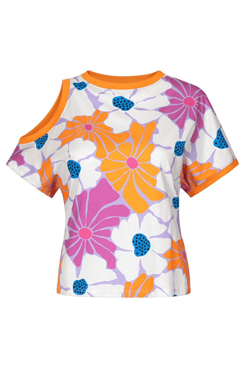 Anntian Floral Cutout Top, Main, color, Helenium
