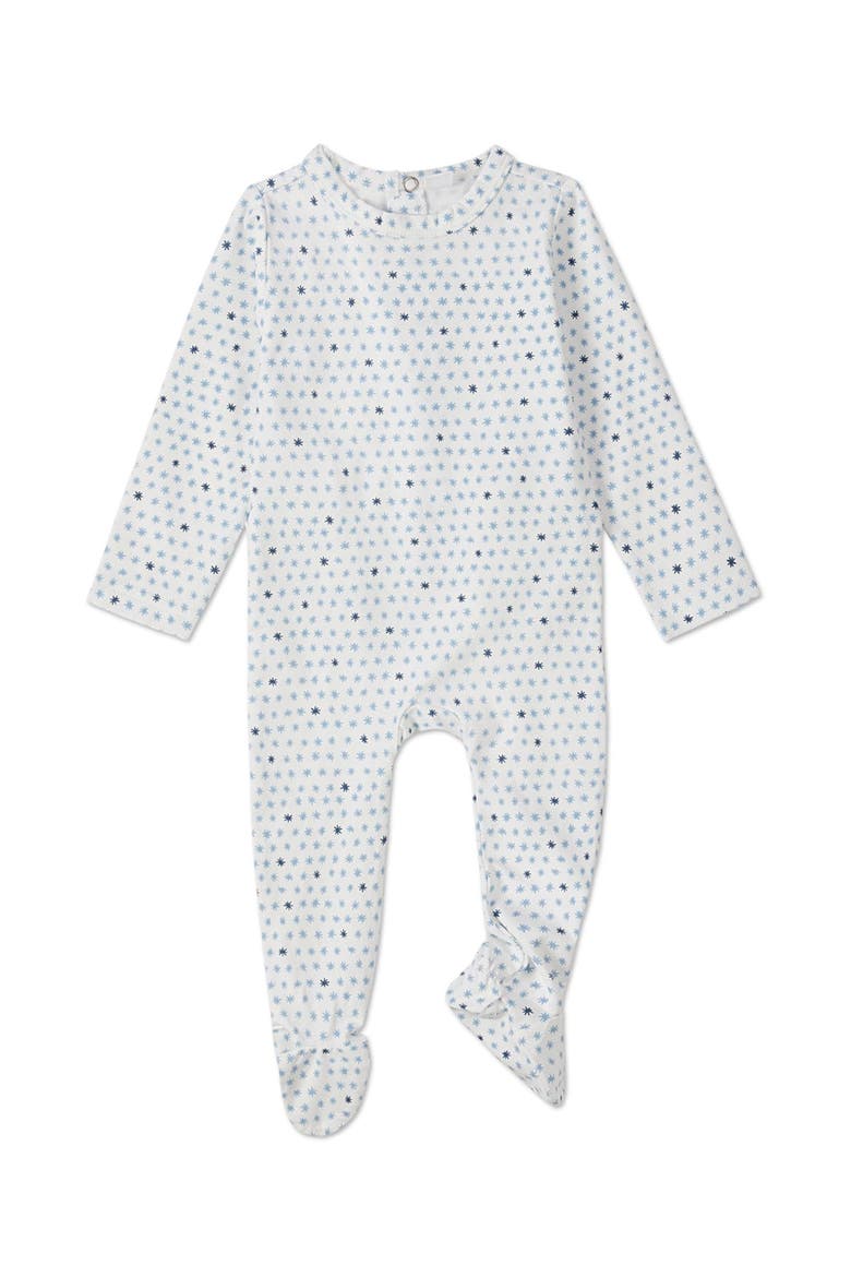 Petite Stars Cotton Rich Footie, Main, color, Pearl Blue