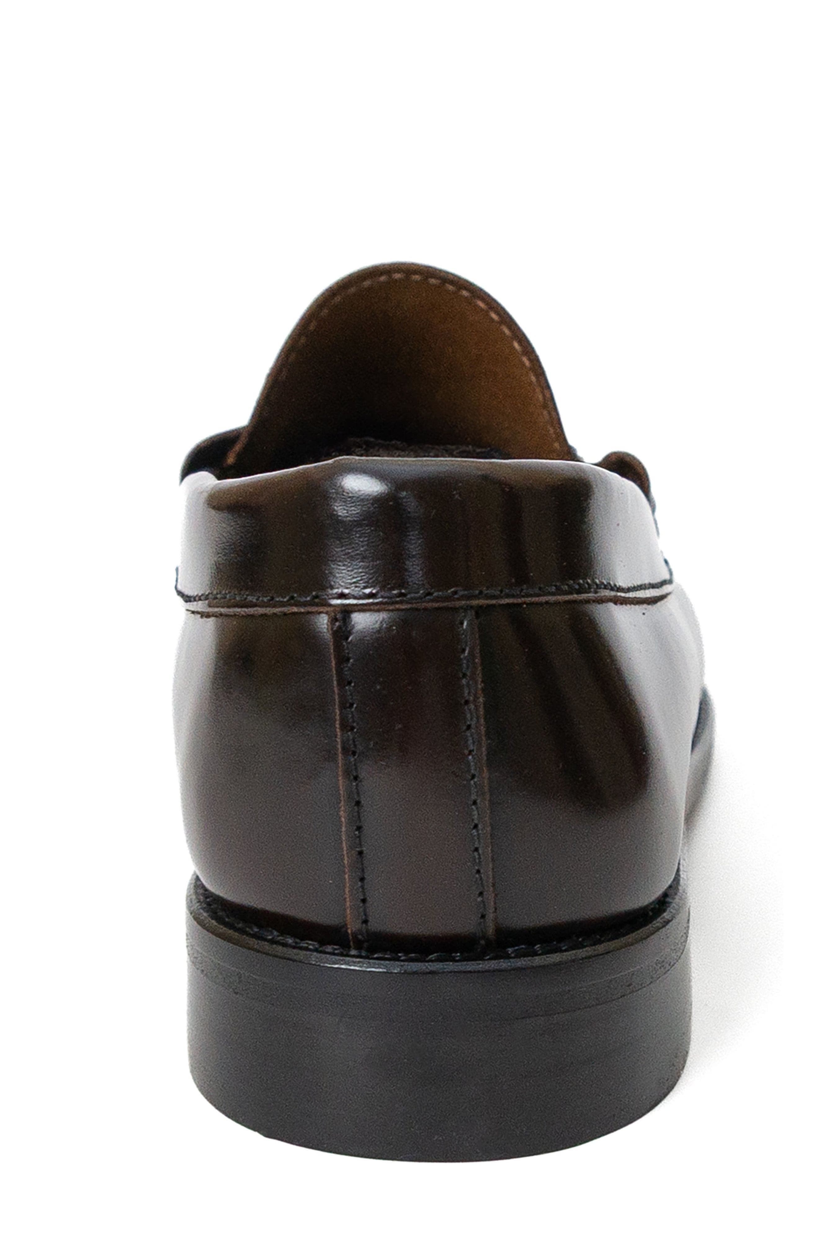 Menina Step Mila Leather Penny Loafer, Alternate, color, Dark Brown