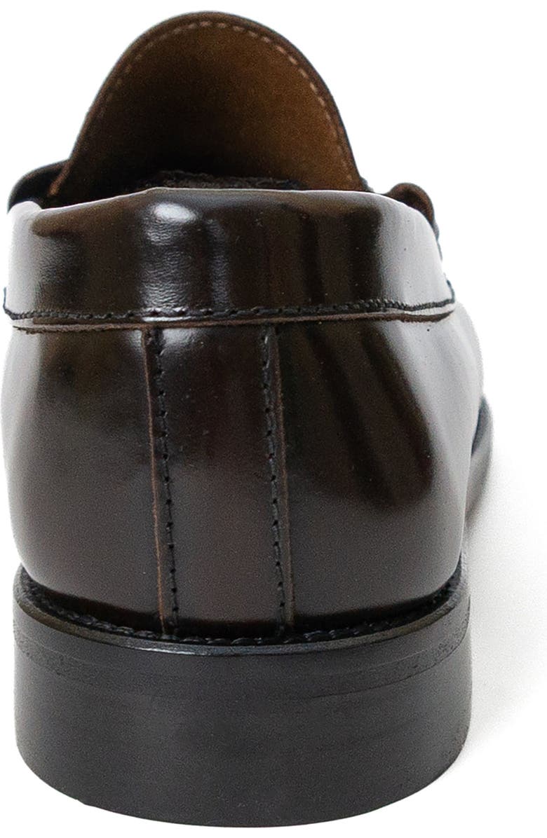 Menina Step Mila Leather Penny Loafer, Alternate, color, Dark Brown