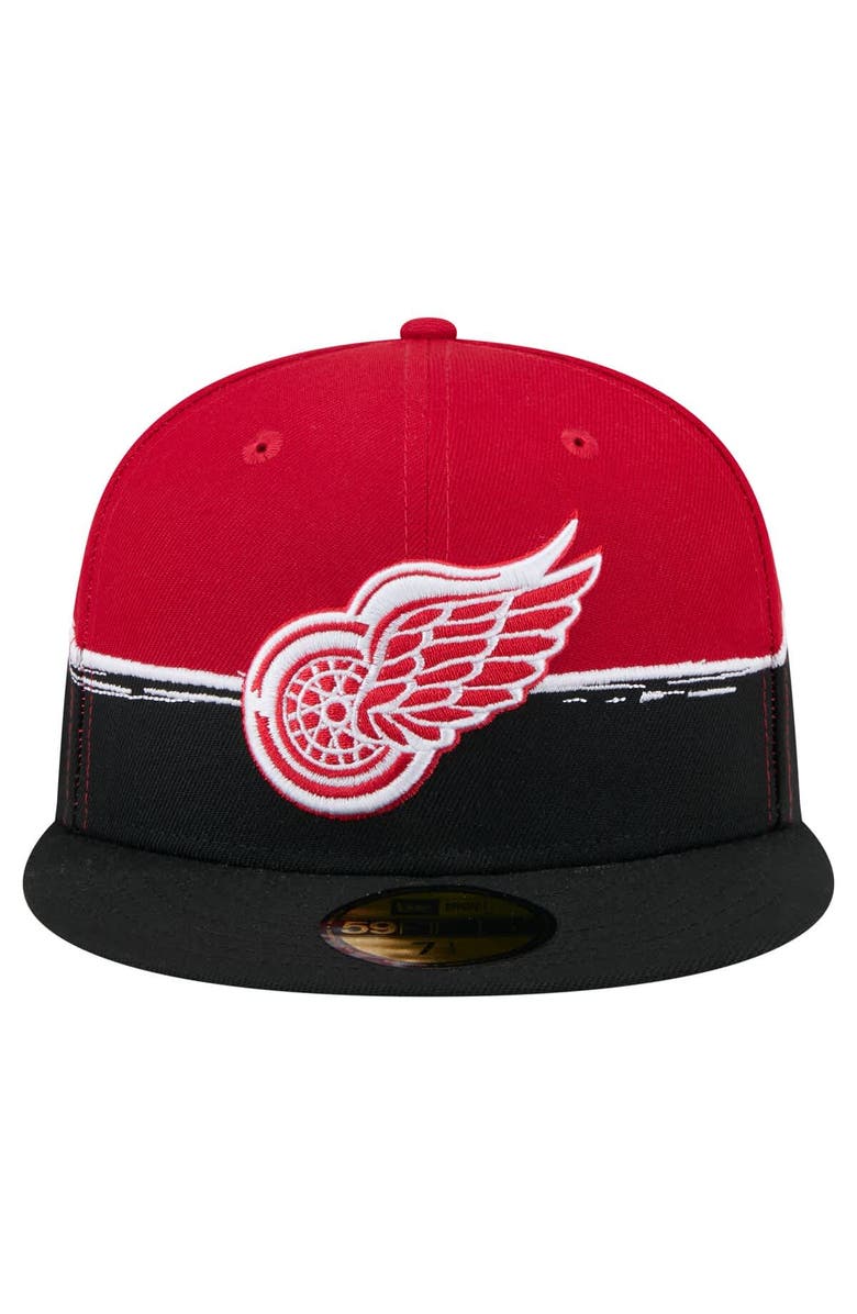 New Era Men's New Era Black/Red Detroit Red Wings Vintage Color Dip 59FIFTY Fitted Hat, Alternate, color, Black