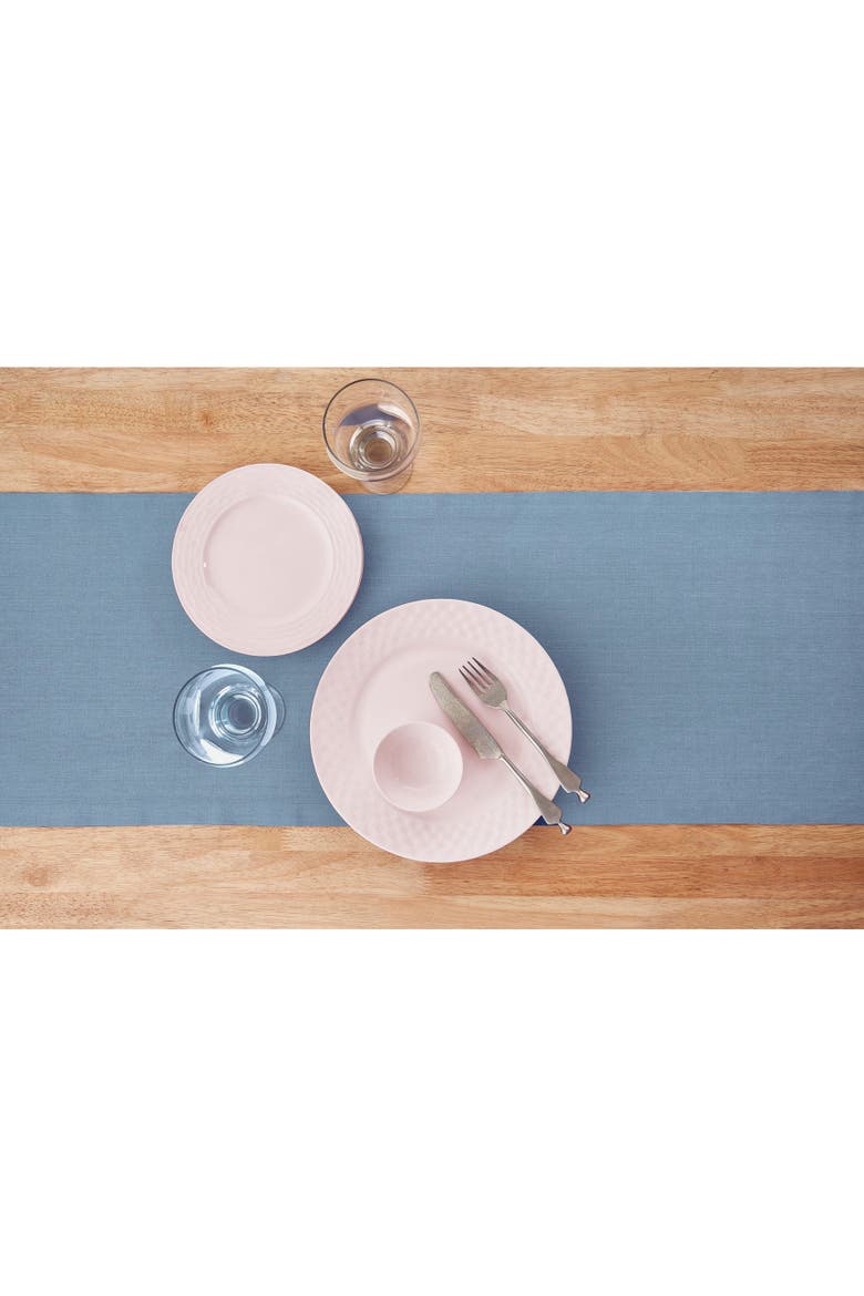Linen Table Runner - Diana, Alternate, color, Dusty Chambray Blue