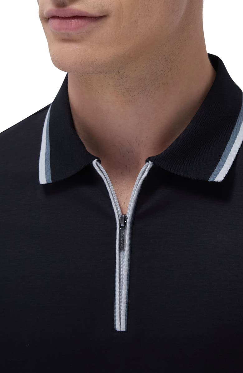 Bugatchi Tipped Quarter Zip Polo, Alternate, color, 