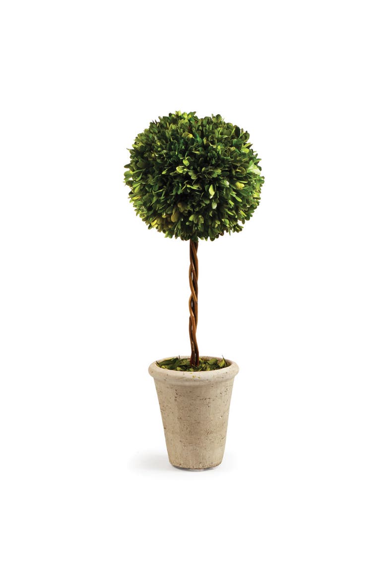 Boxwood Single Faux (Fake) Sphere Topiary 23.25", Main, color, Green