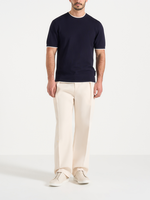 Wyatt Contrast Knit T Shirt