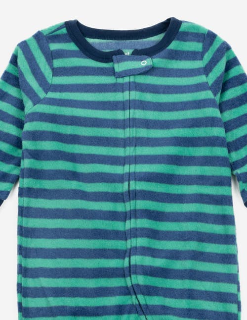 Leveret Footed Fleece Printed Holiday Pajamas In Blue