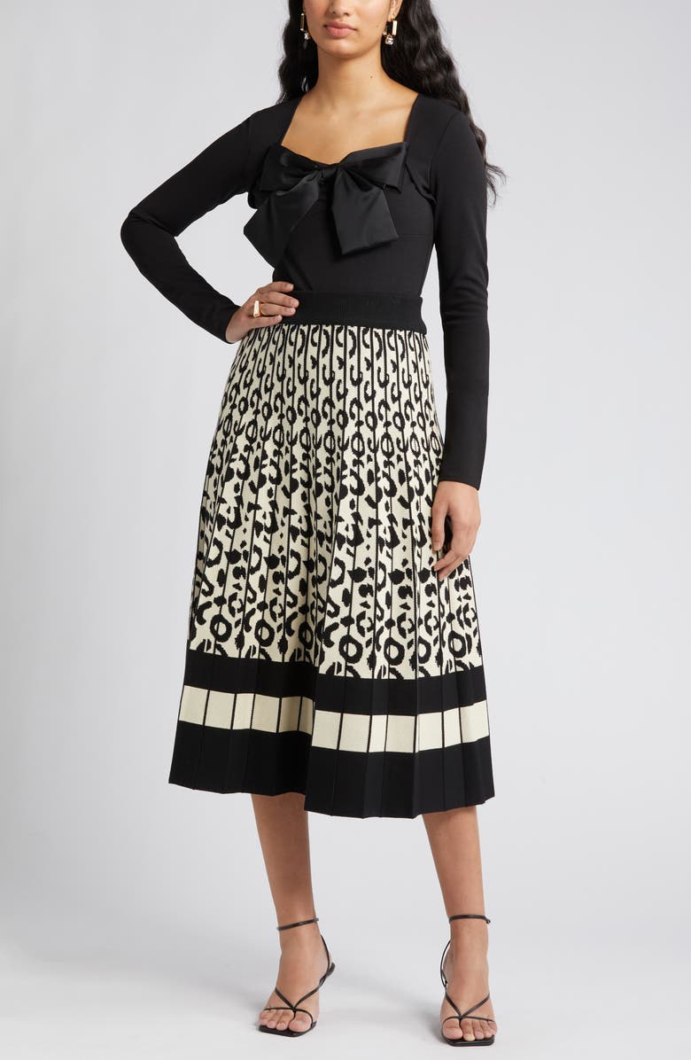 NIKKI LUND Dolly Tie Neck Bodysuit, Main, color, Black