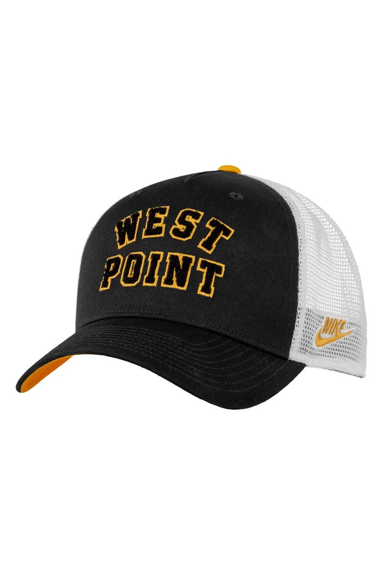 Men's Nike Black Army Black Knights West Point Classic Collection Rise Trucker Adjustable Hat, Main, color, Black