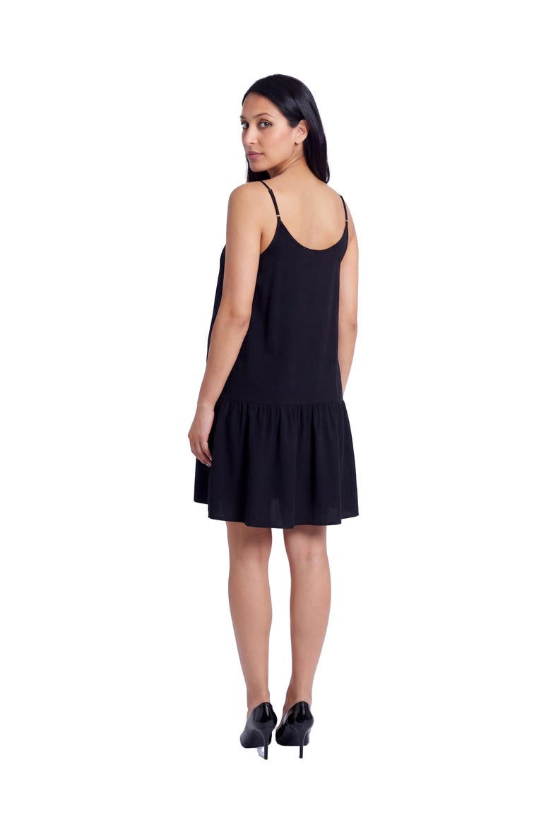 Maternity Essential Scoop Neck Spaghetti Strap Pocket A-Line Mini Dress, Alternate, color, Black