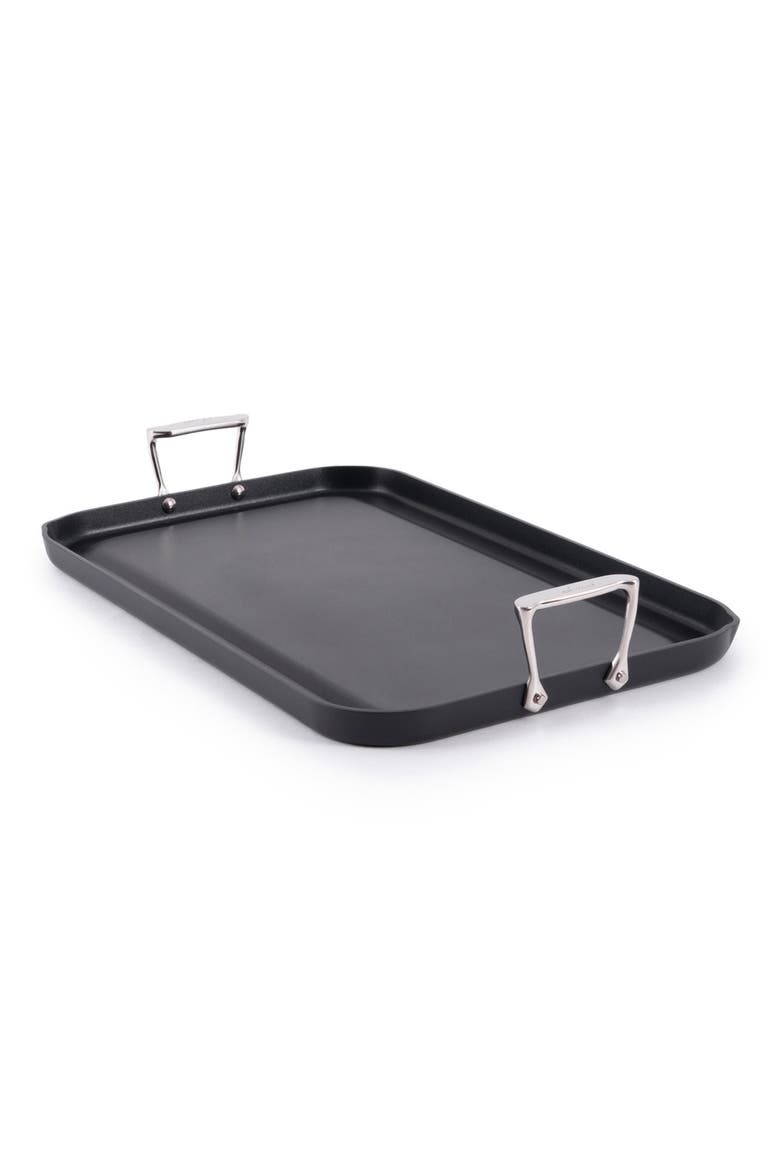 HA-1 Expert Hard Anodized Nonstick Double-Burner Griddle, Main, color, BLACK