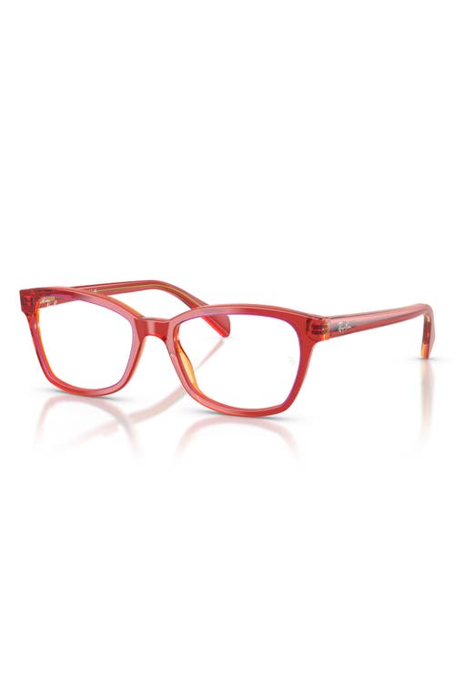 Ray Ban Ray-ban Kids' 46mm Rectangular Optical Glasses In Red Red
