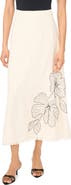 Vince Camuto Placed Embroidered Floral Skirt