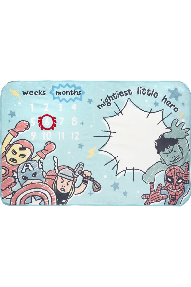 Avengers Bodysuit and Blanket Gift Set, Alternate, color, Slate Blue Avengers