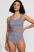 Lands' End Tugless Tankini Top and High Waisted Bottom Swimsuit Set