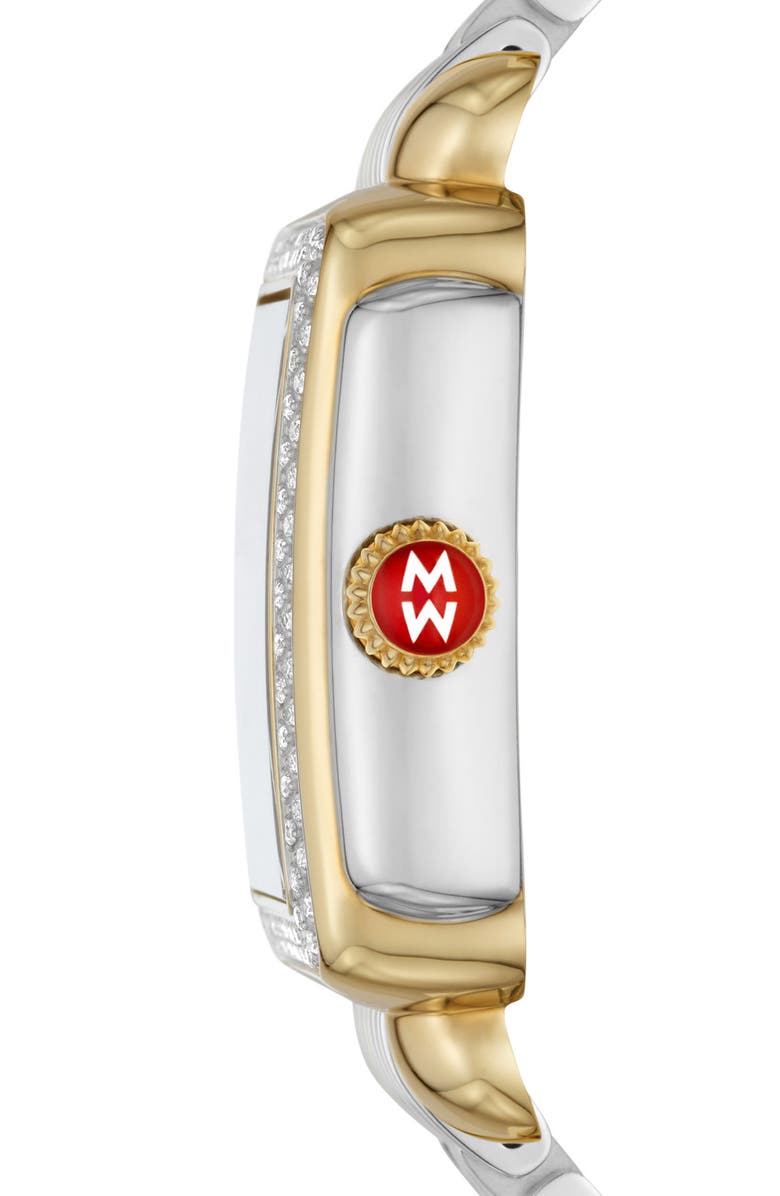 MICHELE Deco Madison Diamond Two-Tone Bracelet Watch, 33mm, Alternate, color, 