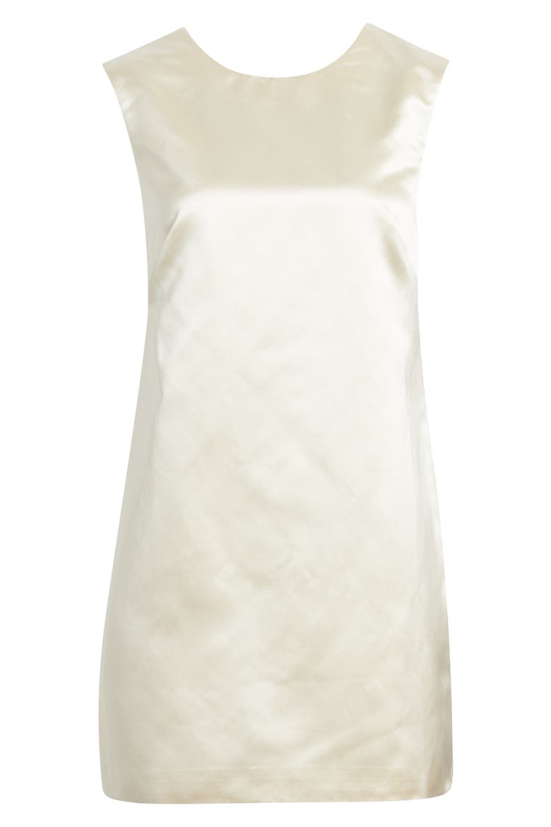 Jaxon Bow Detail Sleevelss Satin Minidress, Alternate, color, PORCELAIN CREAM
