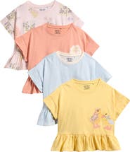 NEXT Kids' 4-Pack Frill Hem T-Shirts
