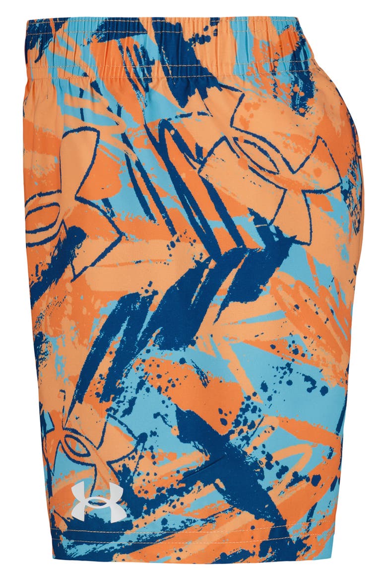 Kids' Scribble Swim Graphic T-Shirt & Swim Trunks Set, Alternate, color, ORANGE BLOCK