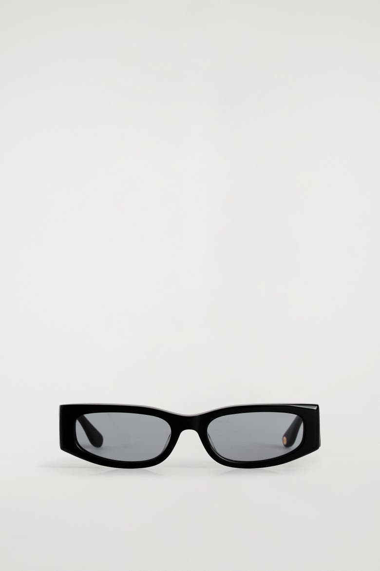Slim Rectangular Sunglasses, Alternate, color, BLACK