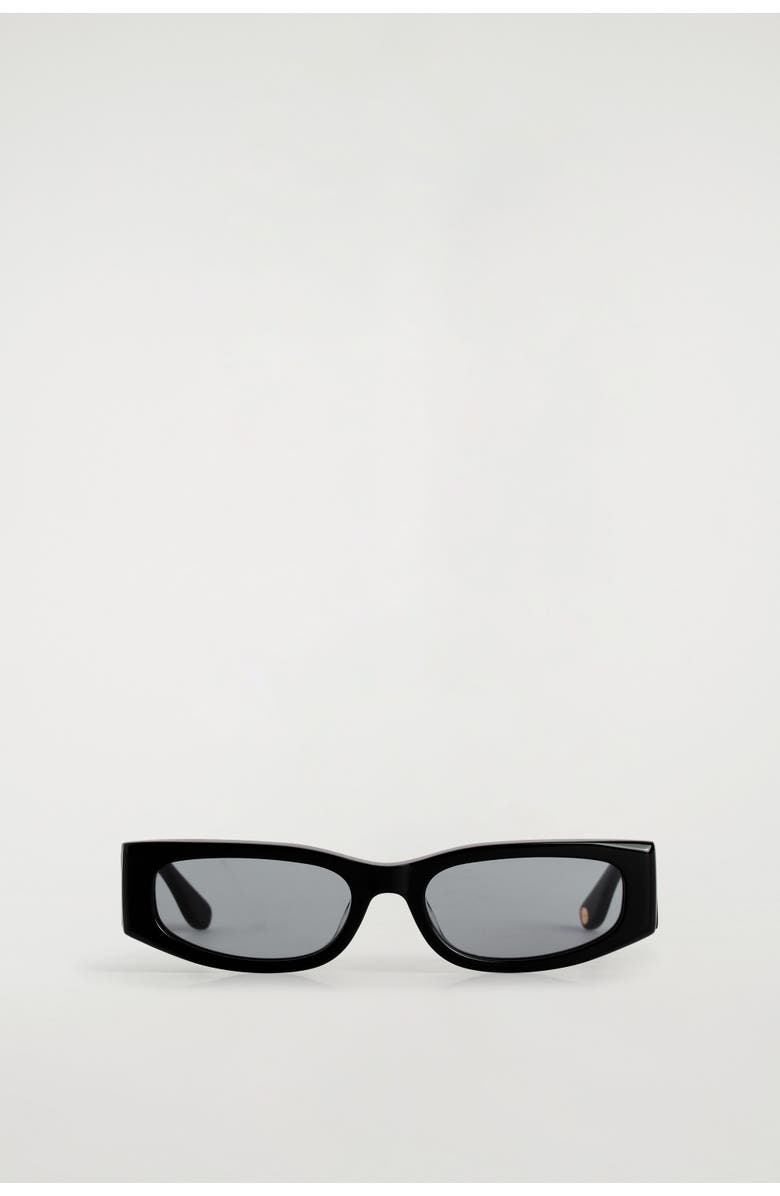 COS Slim Rectangular Sunglasses, Alternate, color, Black