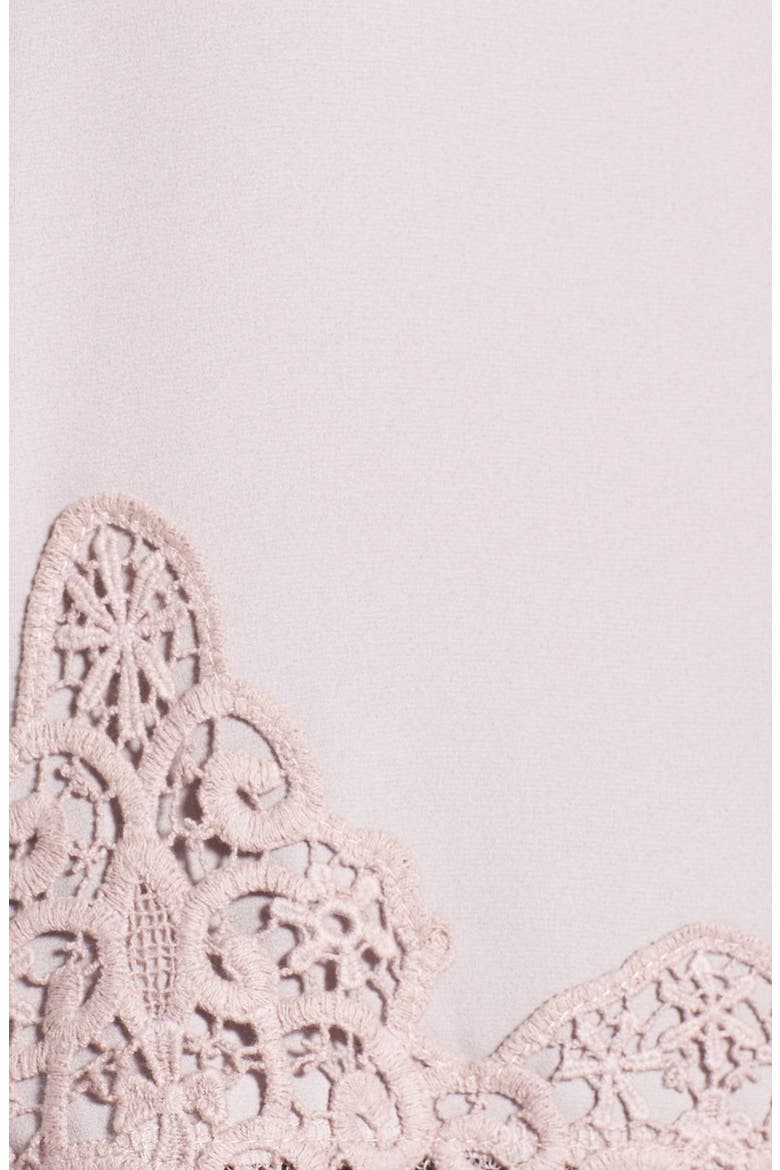 ASTR Crochet Hem Tee, Alternate, color, LILAC/ GREY