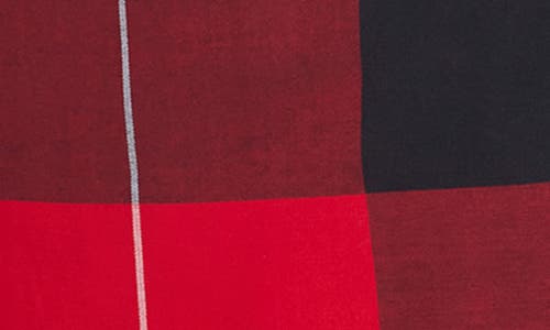 Foxcroft Rhea Plaid Cotton Blend Button-up Shirt In Black/red