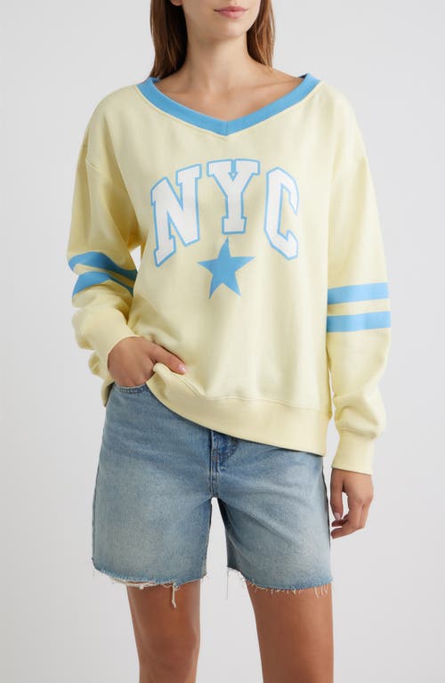 Golden Hour Nyc Star Sweatshirt In Pastel Yellow