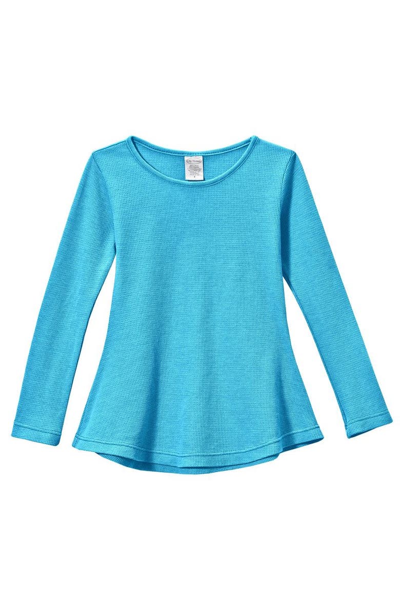 CITY THREADS Girls Soft & Cozy Thermal Long Sleeve Tunic, Main, color, Turquoise