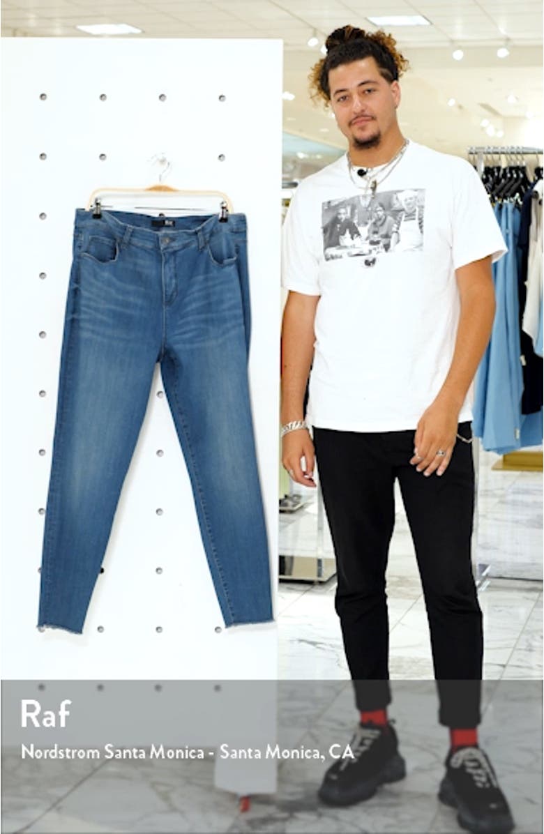 High Waist Fray Hem Skinny Jeans, sales video thumbnail